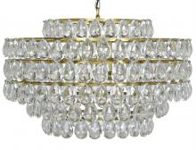 Noir LAMP599MB - Linden Chandelier, 4-Light, Antique Brass, 29"W LAMP599MB