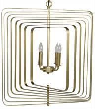 Noir LAMP608MB-S - Dimaclema Chandelier, 4-Light, Antique Brass, 23"W LAMP608MB-S