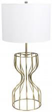 Noir LAMP623MBSH - Perry Table Lamp, 1-Light, Antique Brass, Styrene White Cotton Shade, 29.5"H LAMP623MBSH