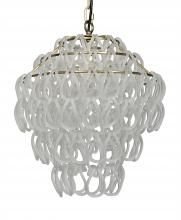 Noir LAMP654MB - Dolce Vita Chandelier, 1-Light, Antique Brass, Frosted Glass, 15.5"W LAMP654MB