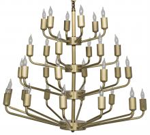 Noir LAMP657MB - Montoro Chandelier, 32-Light, Antique Brass, 18.5"W LAMP657MB