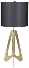 Noir LAMP667MBSH - Candis Table Lamp, 1-Light, Antique Brass, Styrene Black Cotton Shade, 29"H LAMP667MBSH