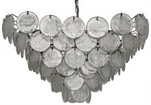 Noir LAMP683 - Scala Chandelier, 4-Light, Matte Black, Handblown Glass, 32"W LAMP683