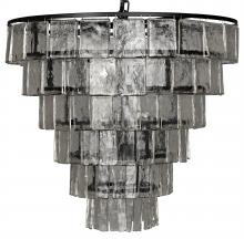 Noir LAMP684L - Carnegie Chandelier, 8-Light, Matte Black, Handblown Glass, 28"W LAMP684L