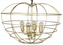 Noir LAMP702MB - Mo Pendant, 4-Light, Antique Brass, 19.5"W LAMP702MB