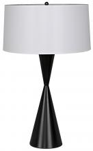 Noir LAMP712MTBSH - Noble Table Lamp, 1-Light, Matte Black, Styrene White Cotton Shade, 30.5"H LAMP712MTBSH