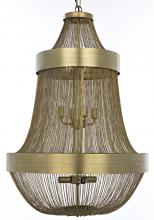 Noir LAMP715MB - Pavilion Chandelier, 8-Light, Antique Brass, 25"W LAMP715MB