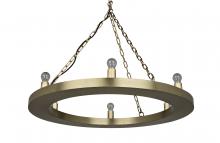 Noir LAMP717MB - Ciro Chandelier, 6-Light, Antique Brass, 35"W LAMP717MB