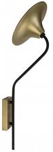 Noir LAMP725MTB - Messala Wall Sconce, 1-Light, Matte Black, Antique Brass, 9"W LAMP725MTB