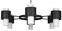 Noir LAMP763MTB - Socrates Chandelier, 12-Light, Matte Black, Frosted Glass, 62"W LAMP763MTB