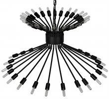 Noir LAMP774MTB - Mancini Chandelier, 48-Light, Matte Black, 36"W LAMP774MTB