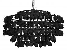 Noir LAMP778MTB - Vulcan Chandelier, 1-Light, Matte Black, Black Formed Glass, 29"W LAMP778MTB