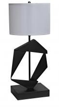 Noir LAMP784MTBSH - Timothy Table Lamp, 1-Light, Matte Black, White Shade, 28"H LAMP784MTBSH