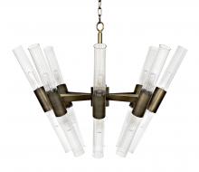 Noir PZ001AB - Moira Chandelier, 8-Light, Antique Brass, Glass, 16"W PZ001AB