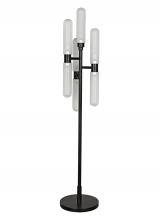 Noir PZ007MTB - Dominique Floor Lamp, 7-Light, Matte Black, Frosted Glass, 70"H PZ007MTB