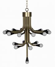 Noir PZ011AB - Quinne Chandelier, 19-Light, Aged Brass, 32"W PZ011AB