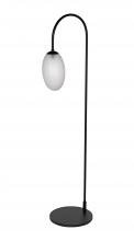 Noir PZ017MTB - Swan Floor Lamp, 1-Light, Matte Black, Milk Glass, 74"H PZ017MTB