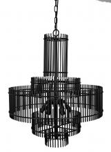 Noir PZ022MTB - Ghost Chandelier, 6-Light, Matte Black, 27"W PZ022MTB