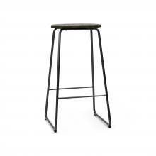 Mater 6042 - Earth Stool, Dark, Gun Metal Frame, 29.1"H 06042