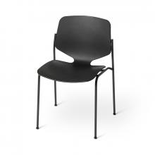 Mater 9013 - Nova Sea Stacking Chair, Black, Gun Metal Frame, 31.5"H 09013