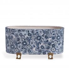 Port 68 ACBS-390-02 - Scalamandre Siberian Tiger Planter, Blue, White, Brass, 18"W ACBS-390-02