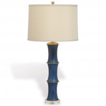 Port 68 LPAS-074-03 - Rivoli Table Lamp, 1-Light, Navy, Brass, Off-White Shade, 32"H LPAS-074-03