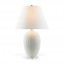 Port 68 LPAS-256-01 - Naples Table Lamp, 1-Light, Cream, Lucite Base, Off-White Shade, 35"H LPAS-256-01