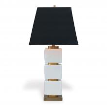 Port 68 LPAS-264-04 - Manhattan Table Lamp, 1-Light, Cream, Brass, Black Shade, 35"H LPAS-264-04