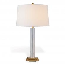 Port 68 LPAS-362-01 - James Table Lamp, 1-Light, Clear, Gold Leaf, Off-White Shade, 32"H LPAS-362-01