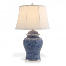 Port 68 LPAS-395-01 - Aegean Table Lamp, 1-Light, Blue, White, Lucite Base, Off-White Shade, 31"H LPAS-395-01