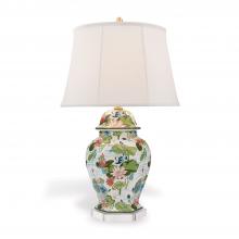 Port 68 LPAS-401-01 - Madcap Cottage Lake Agawam Table Lamp, 1-Light, Green, Blue, White, Lucite Base, Off-White Shade