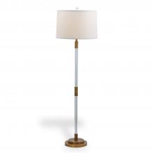 Port 68 LPBS-253-02 - Maxwell Floor Lamp, 1-Light, Clear Crystal, Aged Brass, Beige Shade, 18"H LPBS-253-02