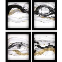 Paragon 13092 - Poised Framed Art, Set of 4, Black, Black Frame Color, 19"W 13092