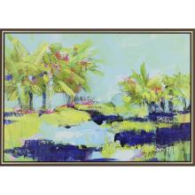 Paragon 13138 - Another Sunny Day Canvas, Green, Blue, Silver Frame Color, 62"W 13138