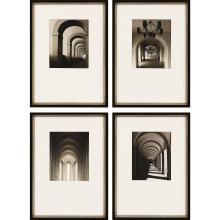 Paragon 13188 - Arches in Light Framed Art, Set of 4, Sepia, Black Frame Color, 16"W 13188