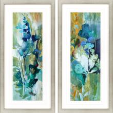 Paragon 13238 - Botanical Illusion Framed Art, Set of 2, Turquoise, Gold Frame Color, 22"W 13238