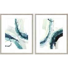 Paragon 13288 - Depth I Framed Art, Set of 2, Turquoise, Silver Frame Color, 26"W 13288