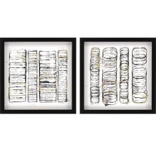 Paragon 13453 - Seismic Order Framed Art, Set of 2, Gray, Black Frame Color, 28"W 13453