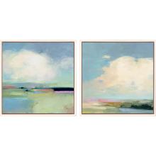 Paragon 13658 - Colorful Horizon Framed Art, Set of 2, Blue, White Frame Color, 26"W 13658