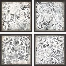 Paragon 13709 - Stone Tile Framed Art, Set of 4, Gray, Black Frame Color, 20"W 13709