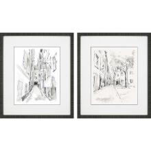 Paragon 13716 - European City I Framed Art, Set of 2, Gray, Black Frame Color, 25"W 13716