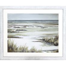 Paragon 14005 - Golden Dunes Framed Art, Gray, White Frame Color, 52"W 14005