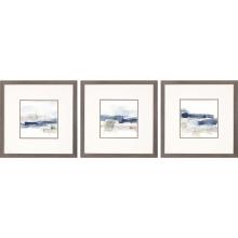 Paragon 14199 - Shoreline Blues I Framed Art, Set of 3, Blue, Silver Frame Color, 21"W 14199