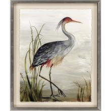 Paragon 14219 - Grey Heron Framed Art, Blue, Silver Frame Color, 35"W 14219