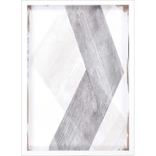 Paragon 14336 - Twine Chevron Framed Art, Gray, White Frame Color, 26"W 14336