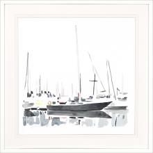 Paragon 14413 - Sailboat Scenery I Framed Art, Blue, White Frame Color, 42"W 14413