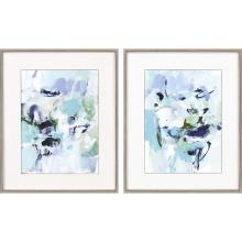 Paragon 14436 - Azure Abstract Framed Art, Set of 2, Blue, Silver Frame Color, 28"W 14436