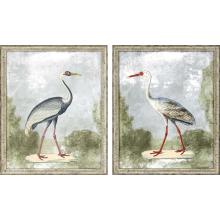 Paragon 14463 - Cranes I Framed Art, Set of 2, Blue, Silver Frame Color, 27"W 14463