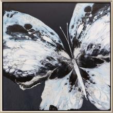 Paragon 14963 - Glowing Butterfly Canvas, Blue, Silver Frame Color, 40"W 14963