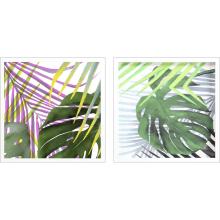 Paragon 15017 - Tantalizing Tropic I Framed Art, Set of 2, Green, White Frame Color, 20"W 15017